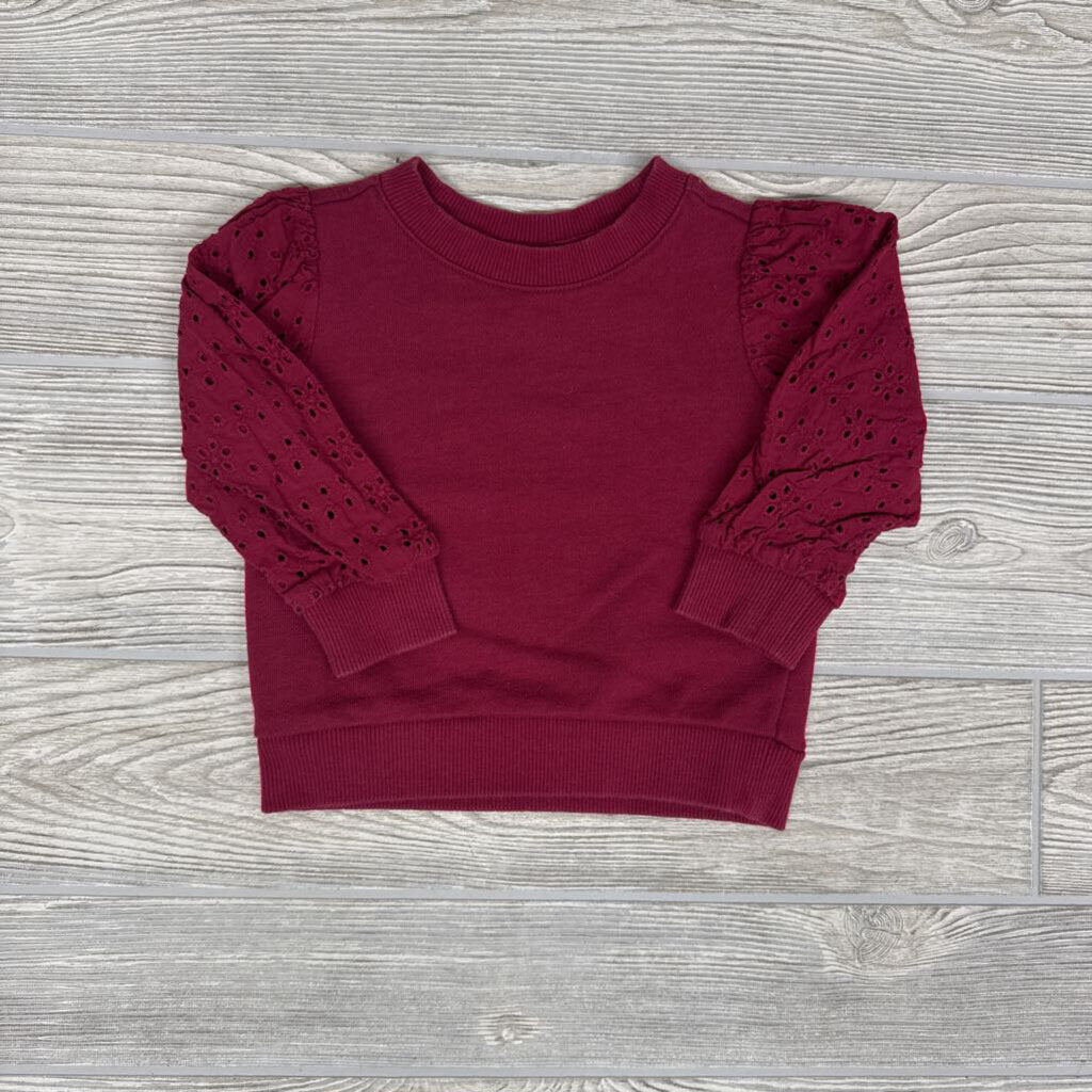 Eyelet Sleeve Crewneck