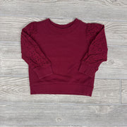 Eyelet Sleeve Crewneck