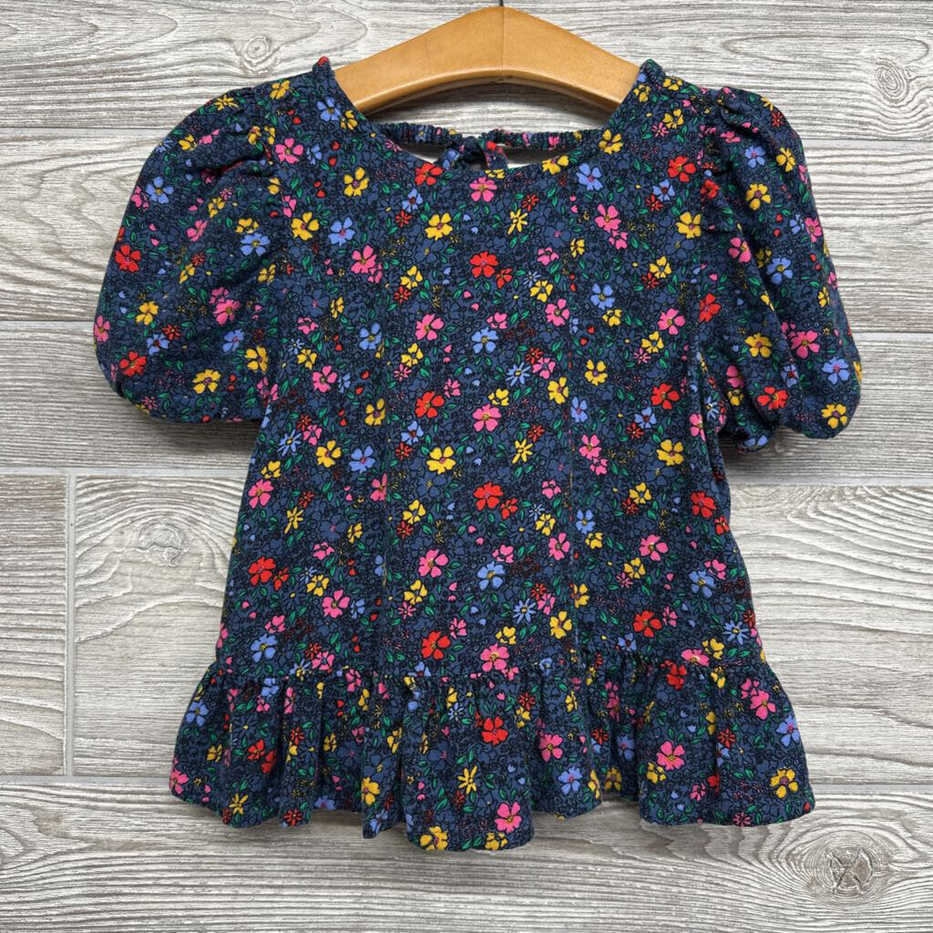 Peplum Woven Blouse Flowers