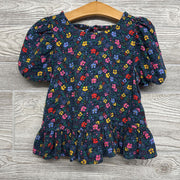 Peplum Woven Blouse Flowers