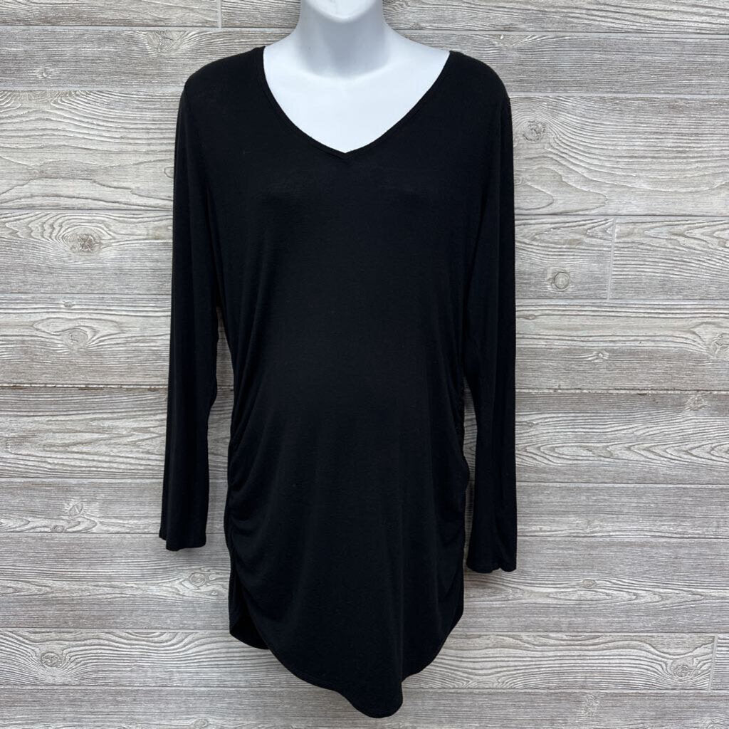 LS Ruched V Neck Shirt *
