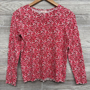 Ls Shirt Ribbed Flowers Lettuce Trim