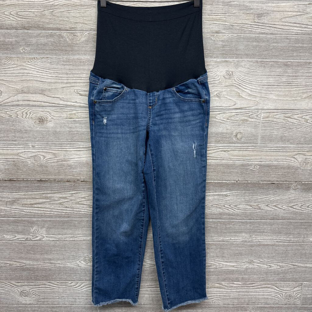 Full Panel Straight Jeans Frayed
