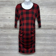 LS Ruched Dress Buffalo Plaid