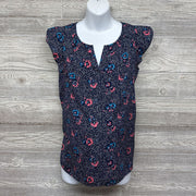 Blouse V Cut Flowers Dots