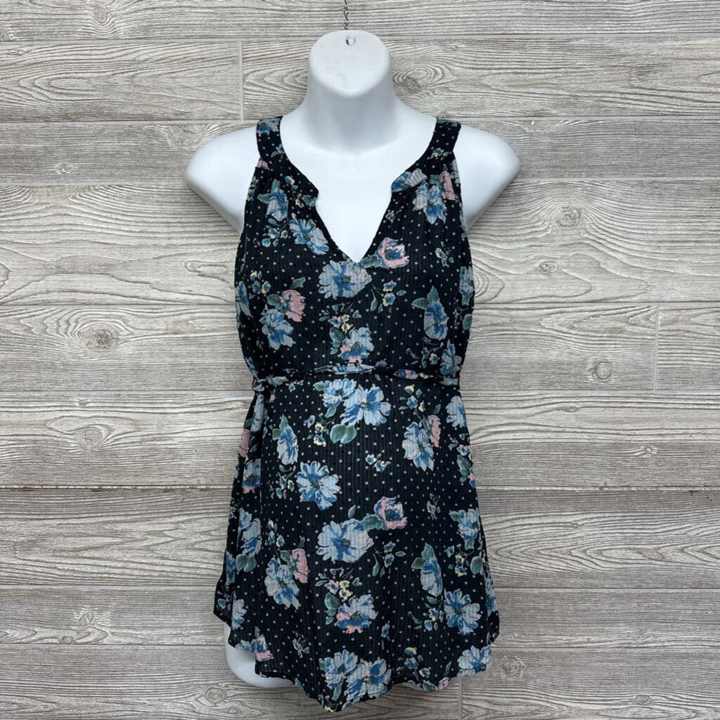 Textured Blouse Dots Flowers W/ Belt