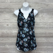 Textured Blouse Dots Flowers W/ Belt