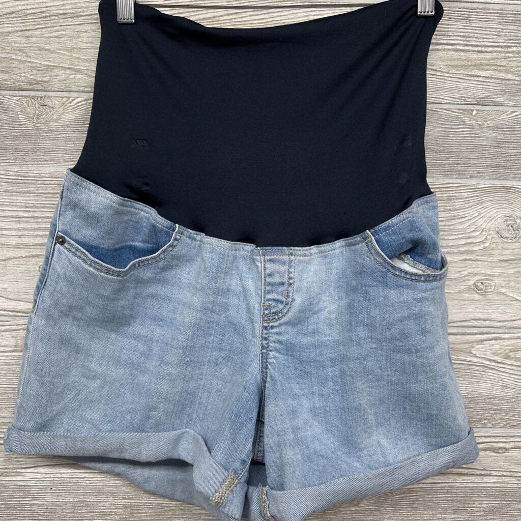 Full Panel Denim Shorts Cuffed