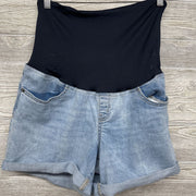 Full Panel Denim Shorts Cuffed