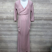 Metallic Off Shoulder Long Sleeve Wrap Maternity Photoshoot Gown *