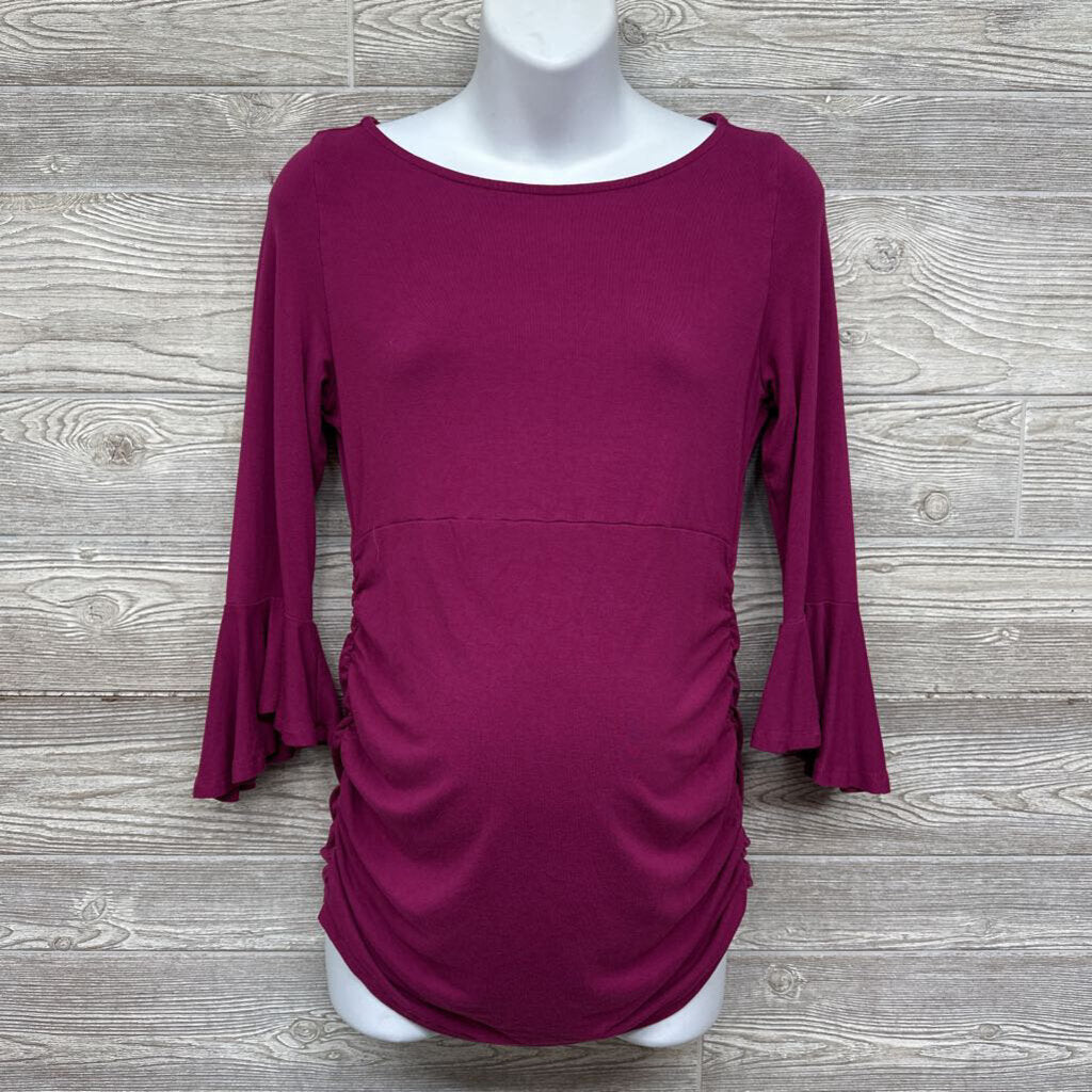 LS Ruched Shirt Flutter Sleeves "Andrea" *