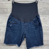 Full Panel Denim Shorts Frayed