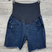 Full Panel Denim Shorts Frayed