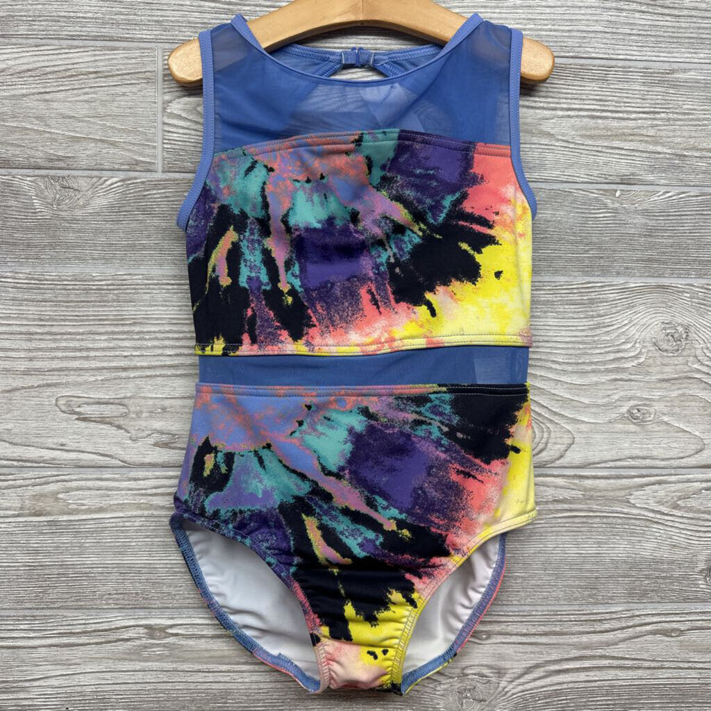 Leotard Mesh Stripe Tie Dye Top & Bottom