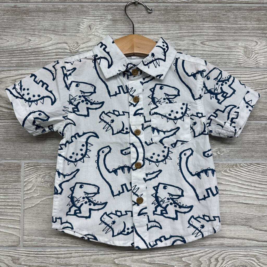 NEW SS Button Up Shirt Dinosaurs & Drawstring Shorts