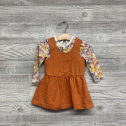 LS Organic Jumper Front Pocket W/ Floral Bodysuit