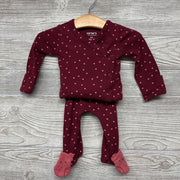 2 Pc LS Side Button Bodysuit & Footed Pants Dots