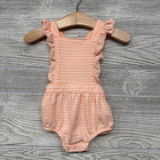 Bib Romper Stripes Ruffle Straps