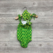 Bamboo Romper Checkered & Headwrap