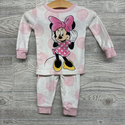 2 Pc LS PJs Minnie Mouse Dots