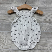 Muslin Romper Flowers Flutter Sleeves