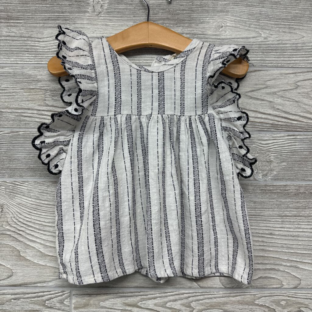 Flutter Sleeve Blouse Stripes & Jeans