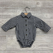 LS Button Up Bodysuit Gingham