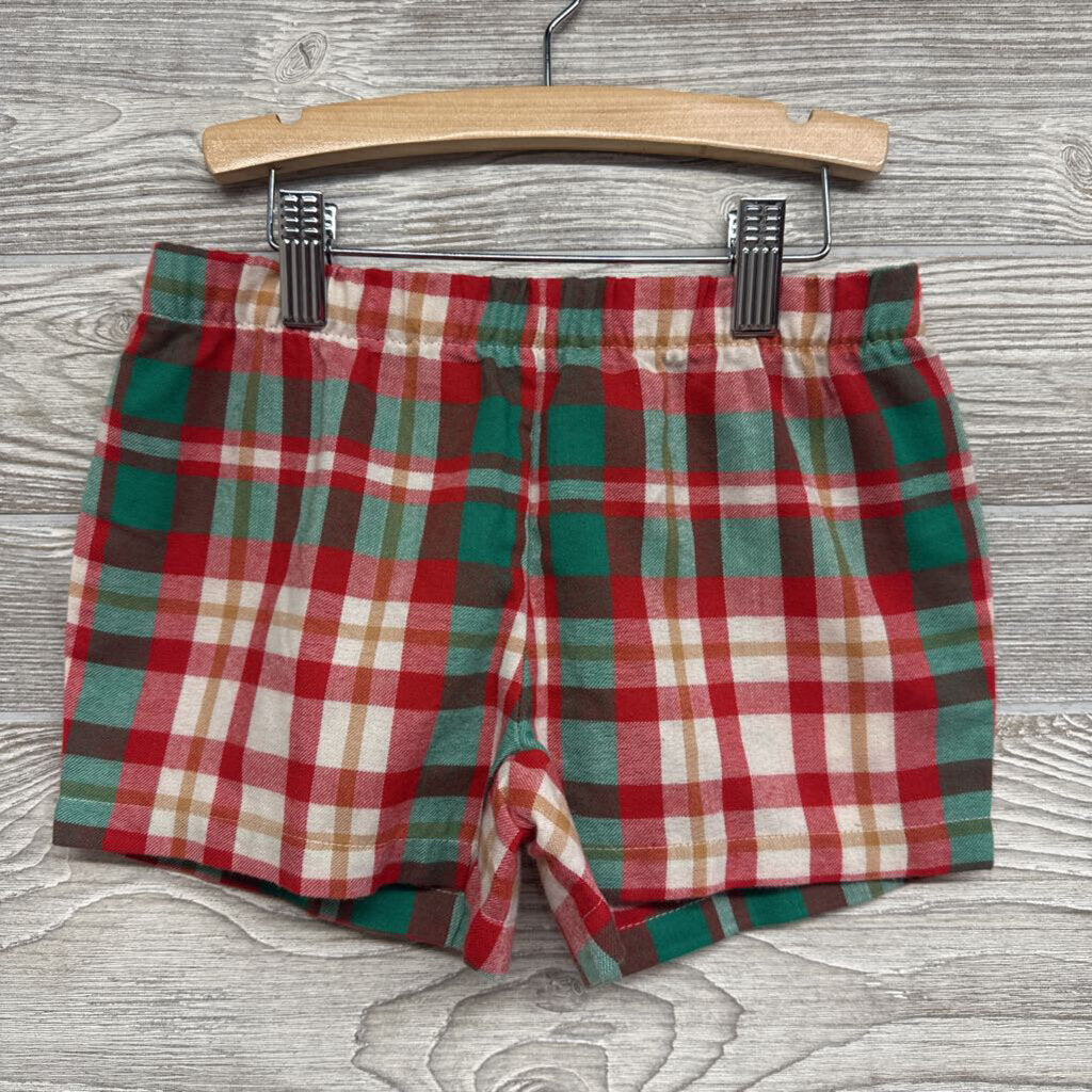 2 Pc Ls Shirt & Shorts Pj Set Plaid Fun Love Family