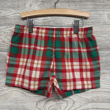 2 Pc Ls Shirt & Shorts Pj Set Plaid Fun Love Family