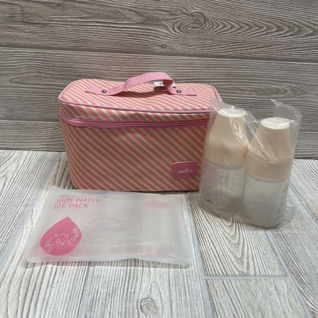 Striped Color Bag & 2 Milk Bottles