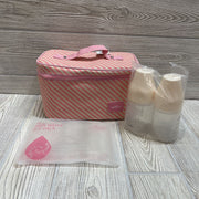 Striped Color Bag & 2 Milk Bottles