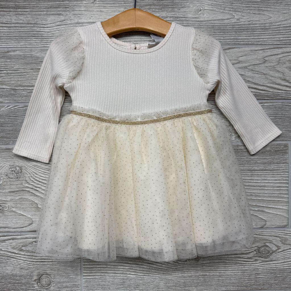 NEW LS Ribbed Tulle Dress Glitter