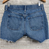 Low Panel Slouchy Straight Denim Ripped Shorts