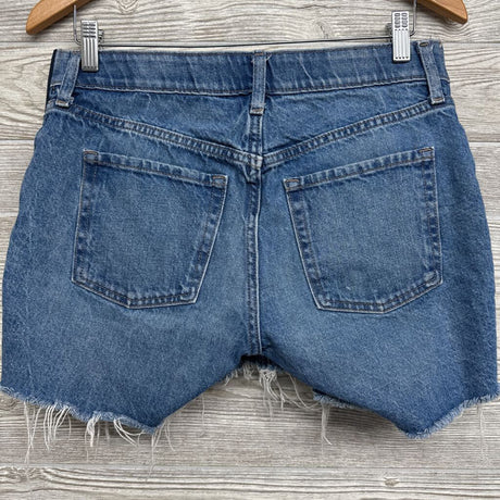 Low Panel Slouchy Straight Denim Ripped Shorts