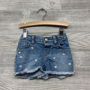 Denim Shorts Embroidered Flowers