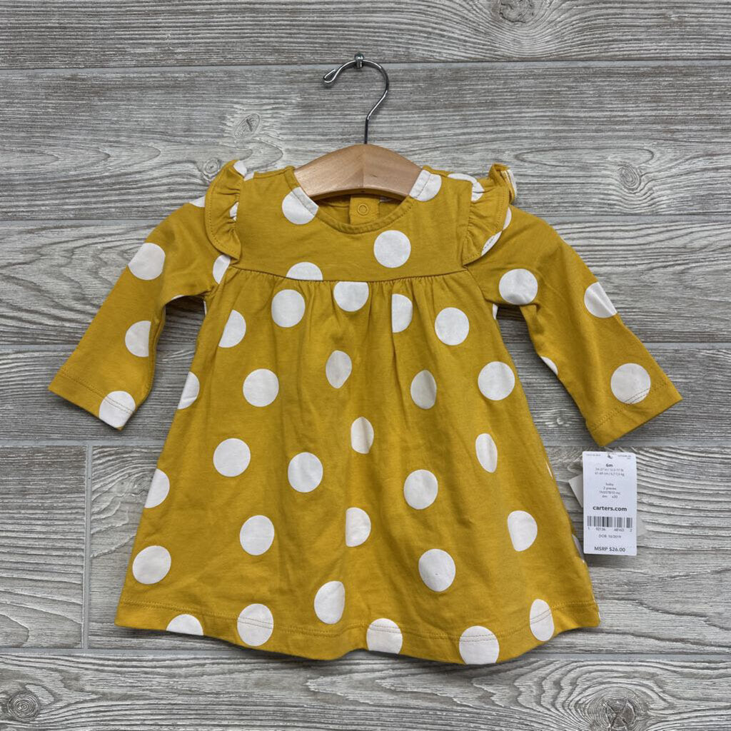 NEW LS Dress Dots Flutter Sleeves