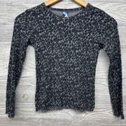 Ribbed Lettuce Trim Shirt Animal Print