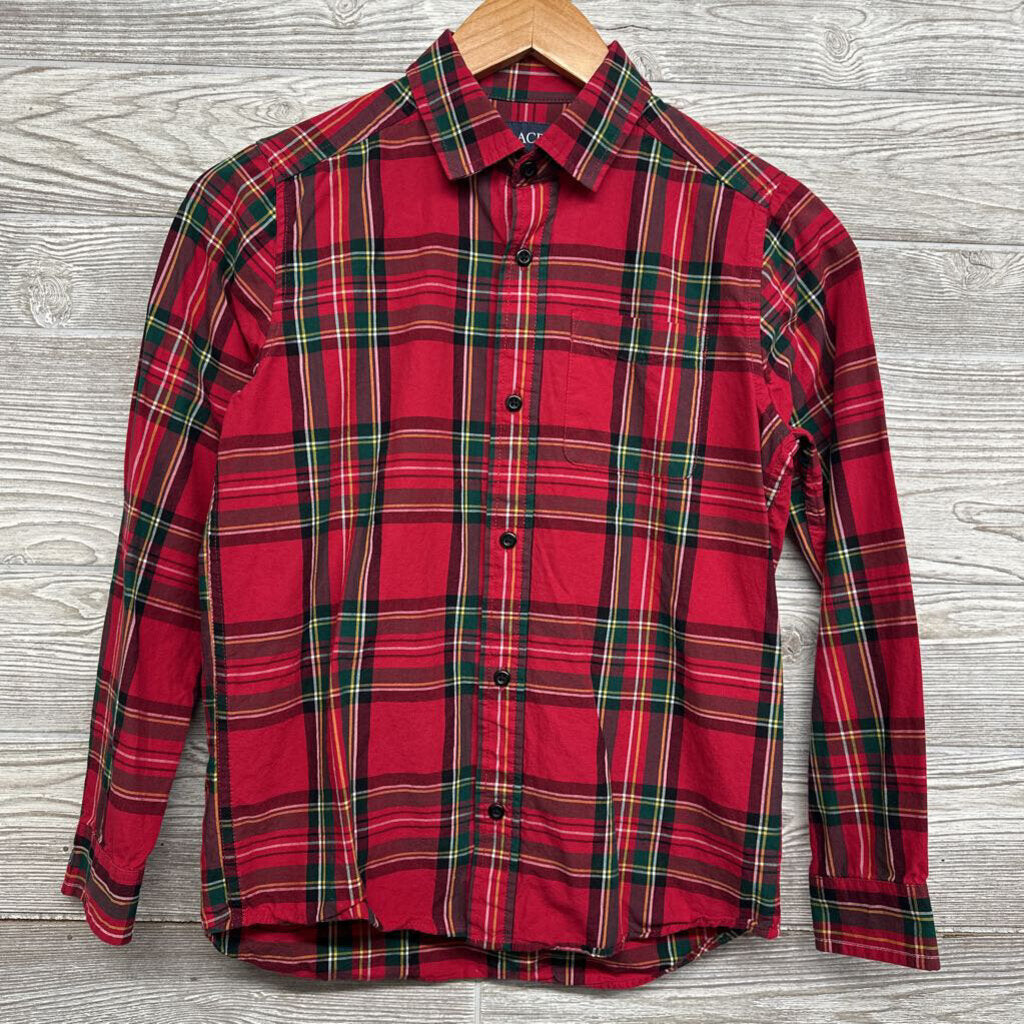 LS Button Up Shirt Plaid Chest Pocket