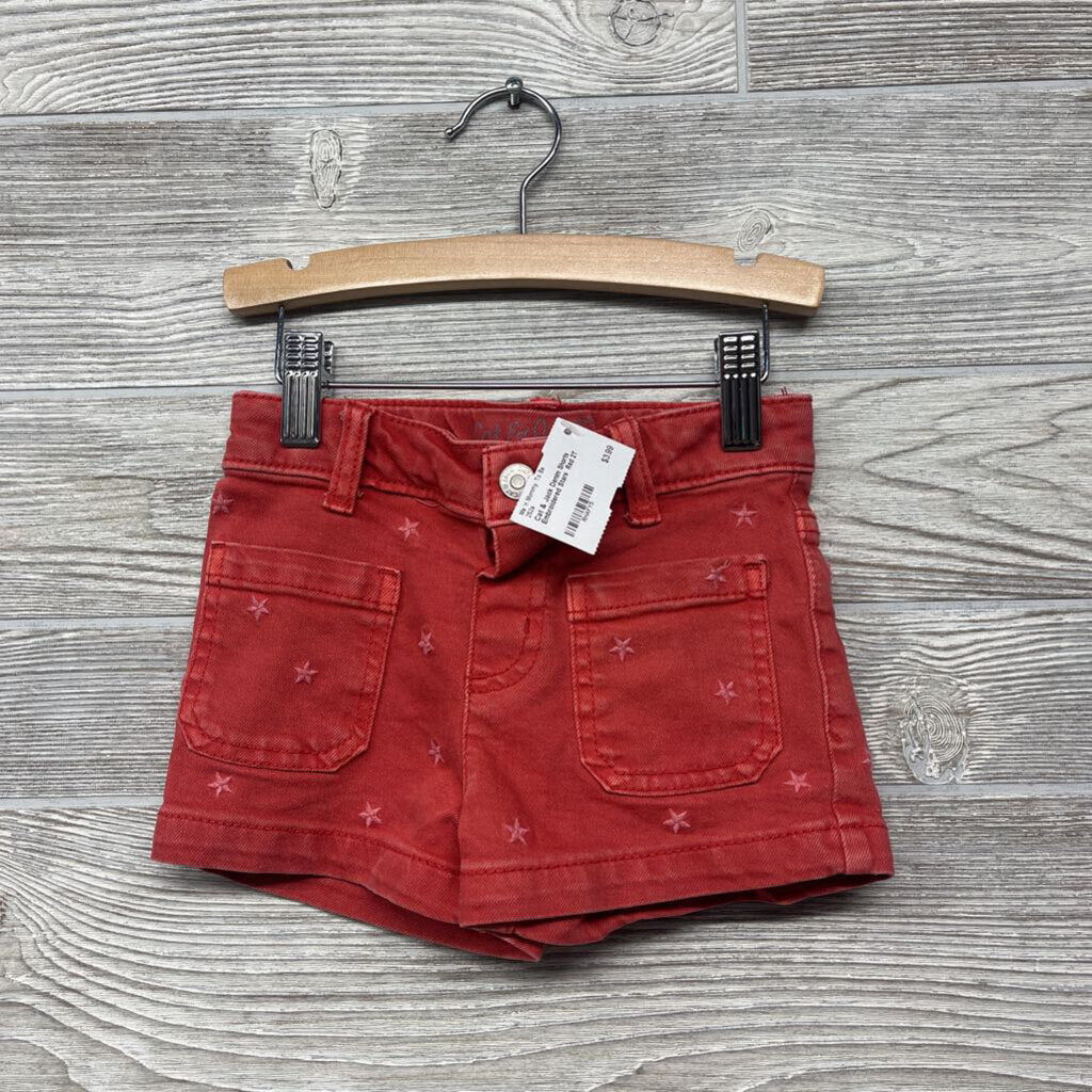 Denim Shorts Embroidered Stars