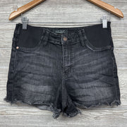Side Panel Denim Maternity Shorts