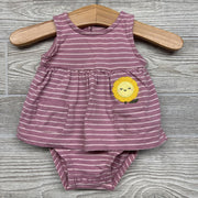 Tank Sunsuit Stripes Flower NB
