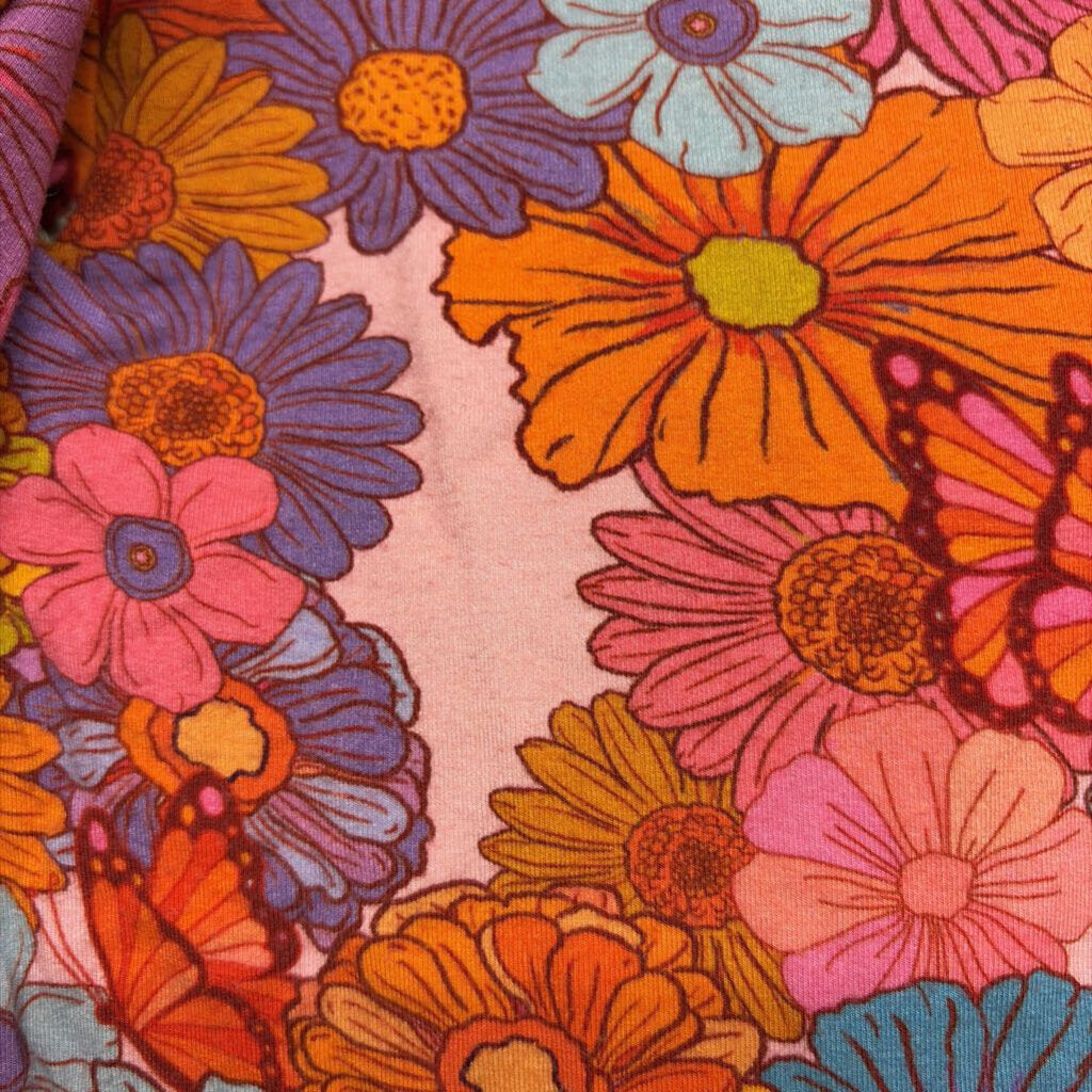 Reversible Bamboo Jacket Flower Faces