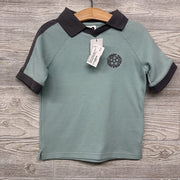 NEW Ribbed Waffle Knit Polo Shirt Embroidered Soccer Ball