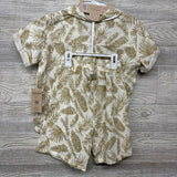 NEW Button Up Shirt & Shorts W/ Bucket Hat Leaves