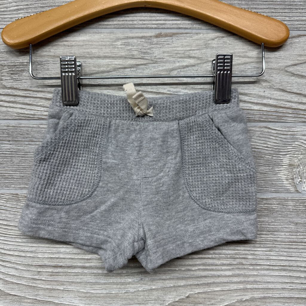 French Terry Shorts Waffle Knit Pockets & Band