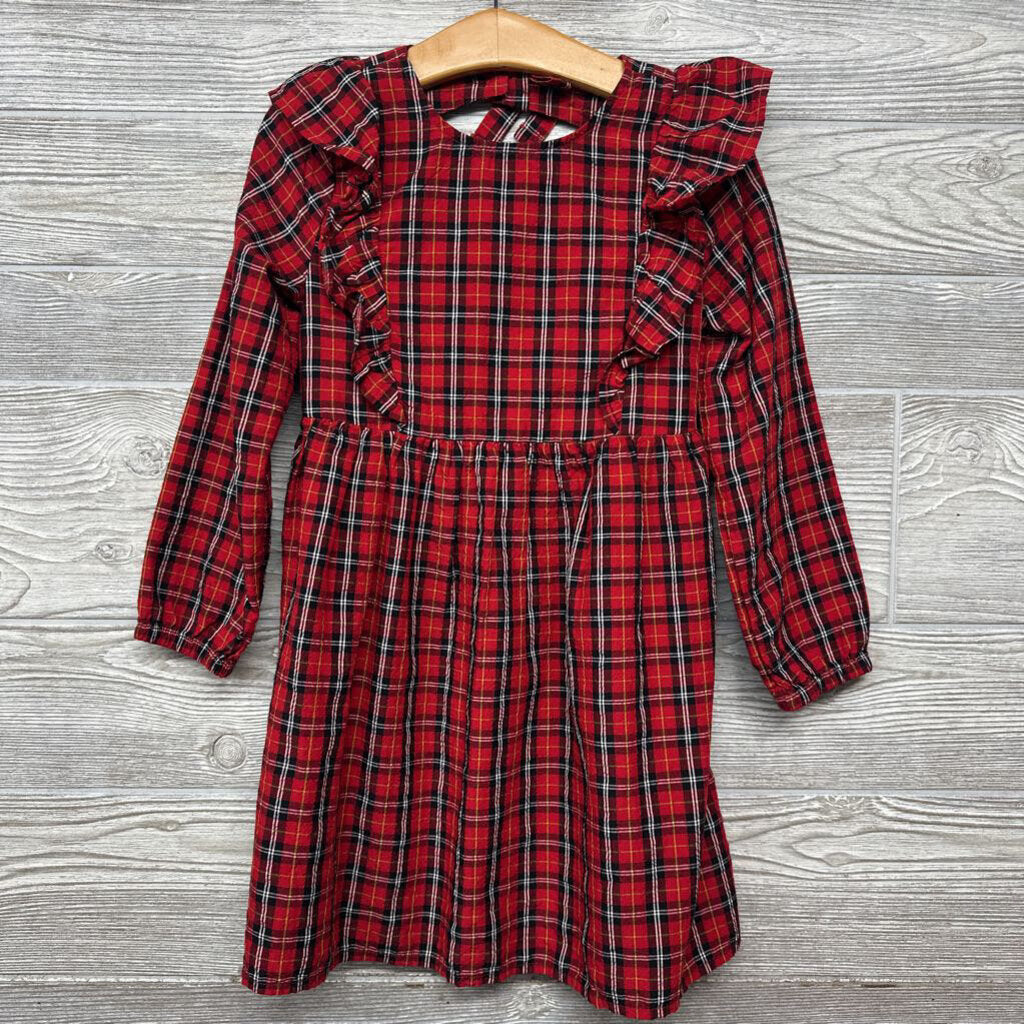 Plaid Flutter Sleeve Dress