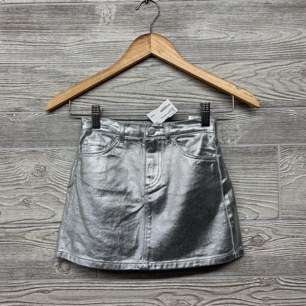 Metallic Denim Skirt