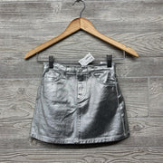 Metallic Denim Skirt