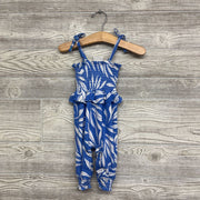 Tank Top Smocked Jumpsuit Leaves