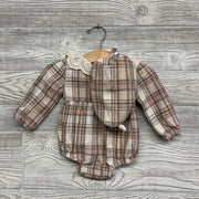 Scallop Neck LS Bodysuit Plaid & Hat